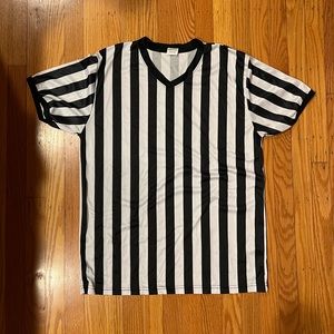Unisex Referree Jersey - Black and White - Size M